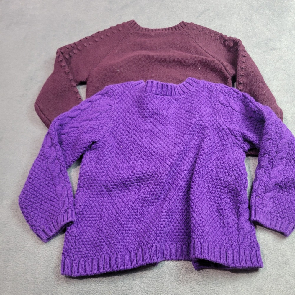 Hanna Andersson Girls Purple Plum Cardigan Sweater Bundle Size 100 3T 4T 2 Pack - Picture 11 of 12